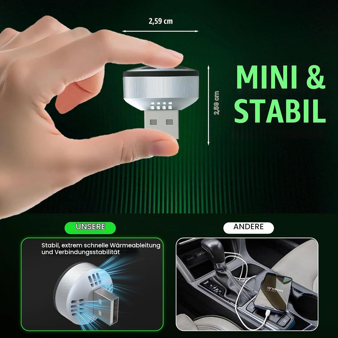 Wireless CarPlay Adapter &amp; Android Auto, Wechseln zwischen zwei Telefonen | Mini Plug &amp; Play, Schnel