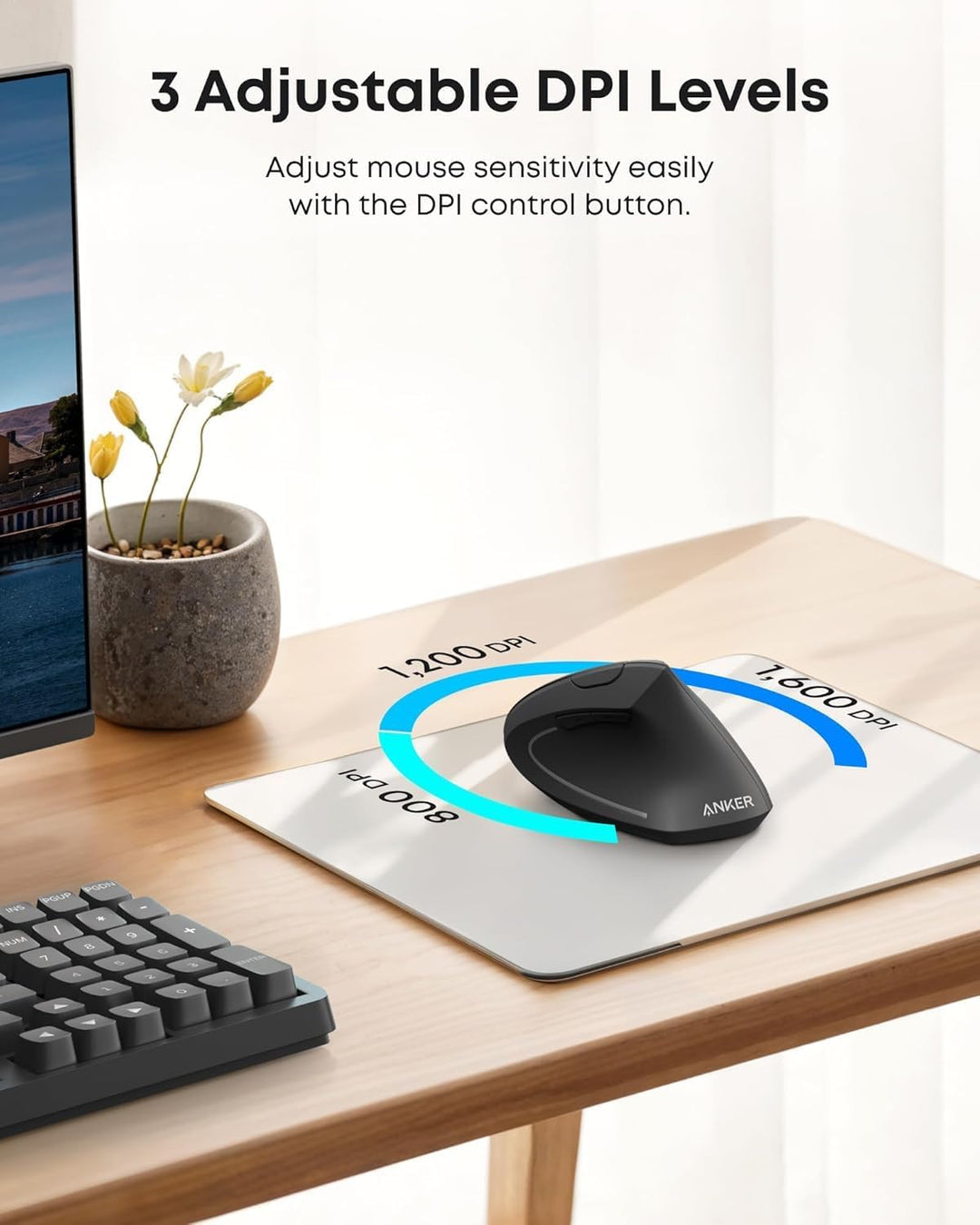 Anker 2.4G Wireless Vertikale Ergonomische Optische Maus Vertical Ergonomic Optical Maus Kabellos fü