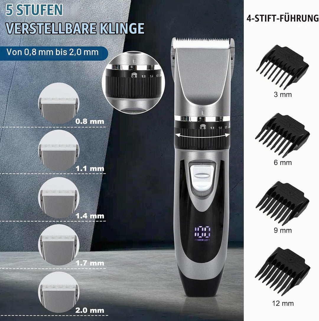 Cozary Haarschneidemaschine, Barttrimmer Herren Profi, Bartschneider Herren, USB aufladen mit LED-An