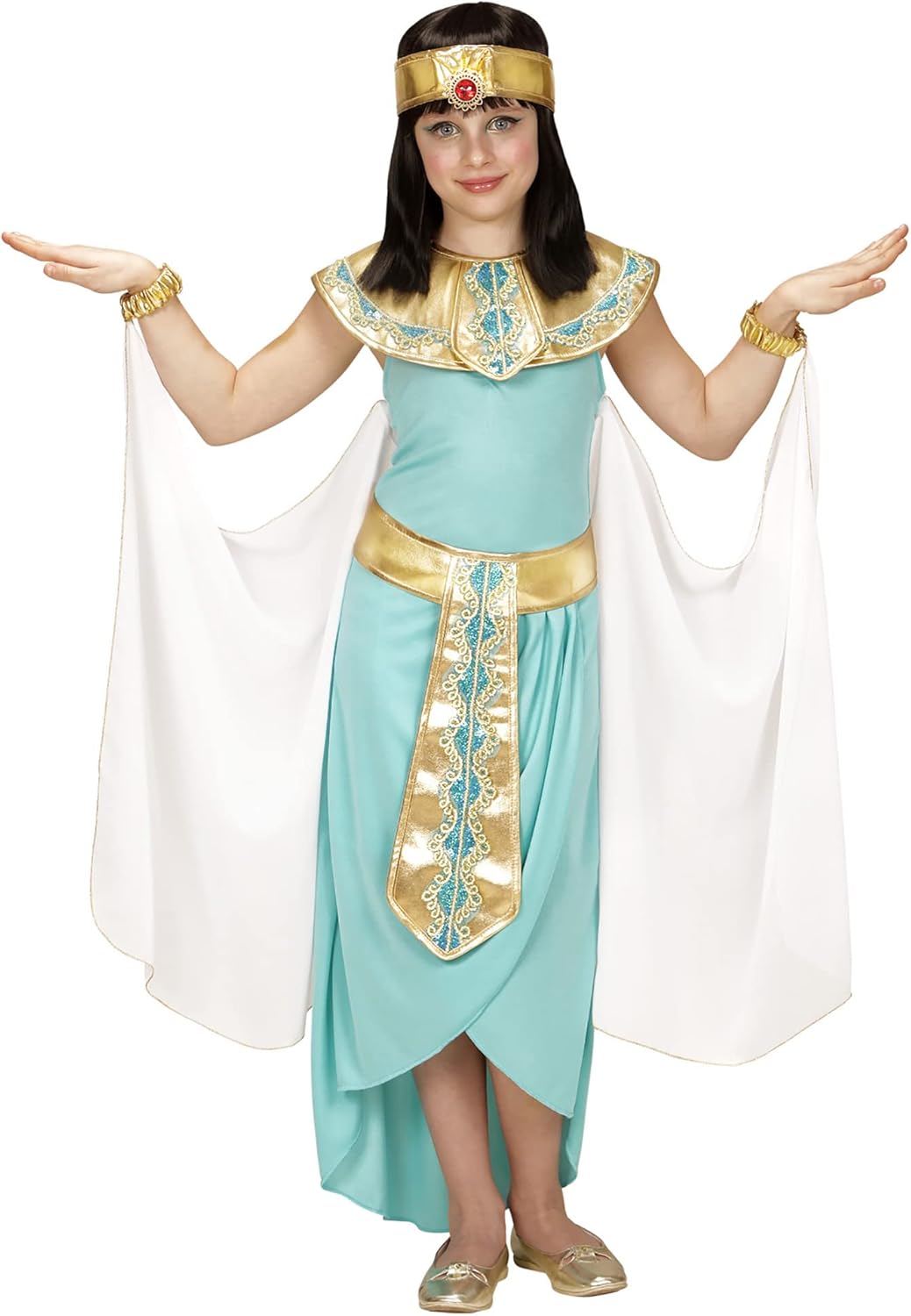 "EGYPTIAN QUEEN" (dress, belt, collar, cuffs, headpiece, cape) - (116 cm / 4-5 Years), 116