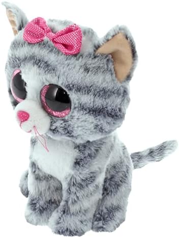TY Kiki Beanie Boos 36838 Katze MTI Glitzeraugen, Grau Katze Kiki, Katze Kiki