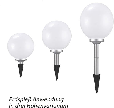 Solar-Kugel-Dekoleuchte Ola DRM. 25+30cm Garten Dekokugel mit Erdspiess Boden-Wege-Deko-Lampe (DRM.