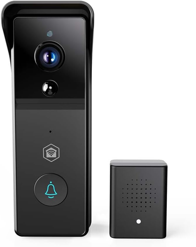 Nedis WIFICDP21BK – WLAN Video Türklingel – 3 MP 1296 p – 100° Weitwinkel – Infrarot Nachtsicht – Zw