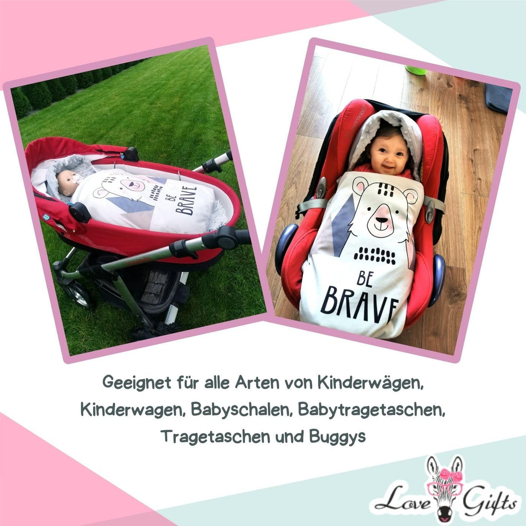 Love Gifts® Einschlagdecke Babyschale 80 * 85 cm, Baby Erstausstattung für Autositz, Kuscheldecke fü