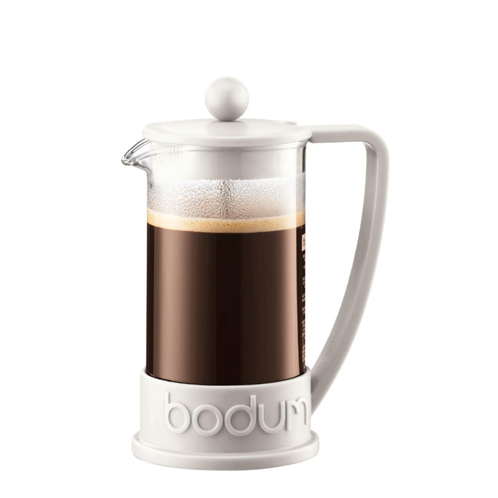 Bodum BRAZIL Kaffeebereiter (French Press System, Permanent Edelstahl-Filter, 0,35 liters) cremefarb