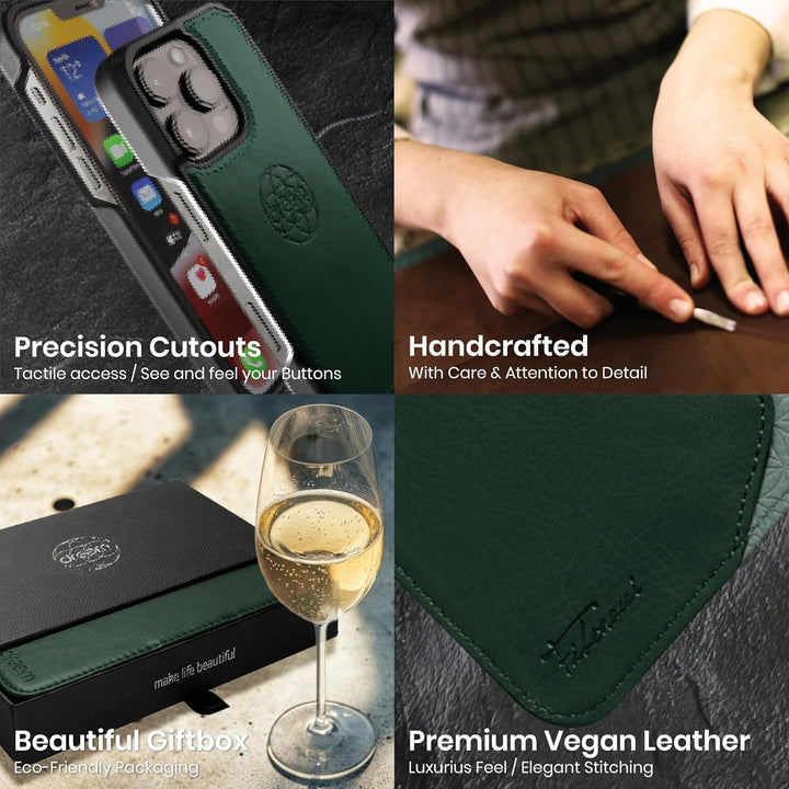 Dreem Fibonacci iPhone 15 Pro Max Brieftaschen-Etui / 2-in-1 stossfestes Etui und abnehmbares Folio