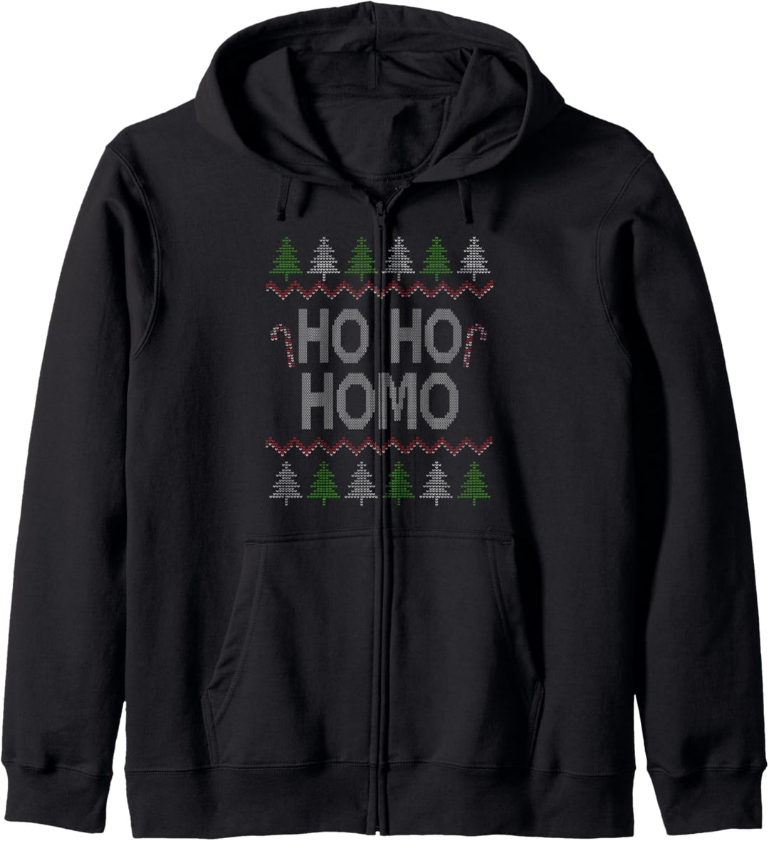 Ho Ho Ho Homo Homosexuell LGBT Gay Ugly Weihnachtspulli Kapuzenjacke