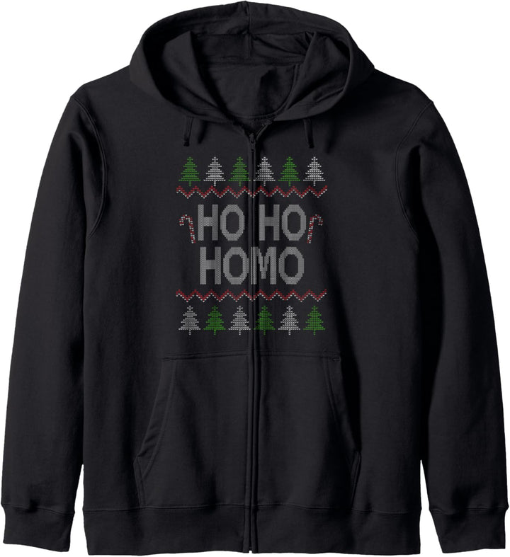 Ho Ho Ho Homo Homosexuell LGBT Gay Ugly Weihnachtspulli Kapuzenjacke