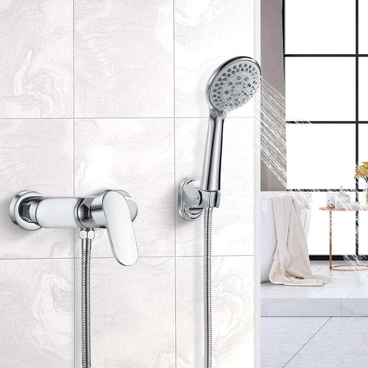 Duscharmatur Einhebelmischer, Mischbatterie für Dusche Wandmontage, Brausearmatur Aufputz Bad, G ½ W