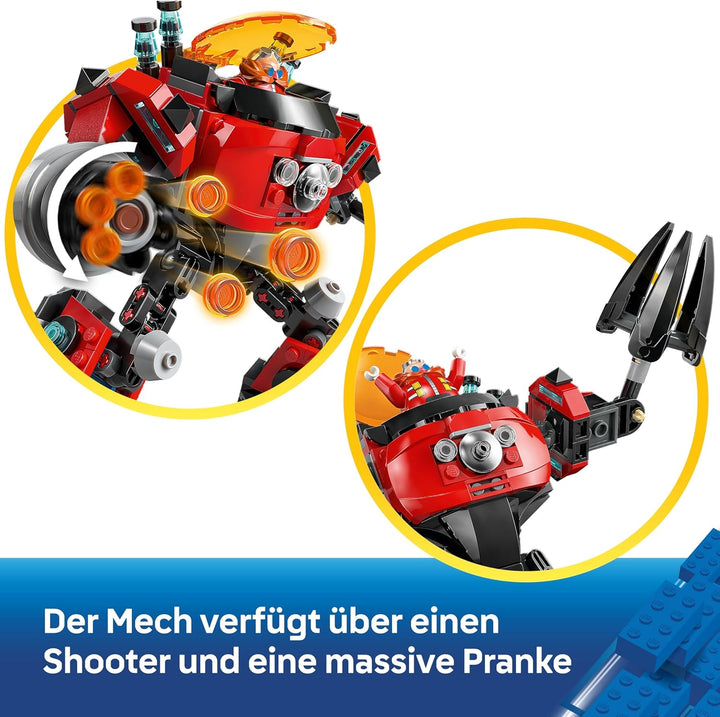 LEGO Sonic The Hedgehog Knuckles vs. Dr. Eggman Egg Crusher Mech Toy - Building Set incl. 2 Minifigu