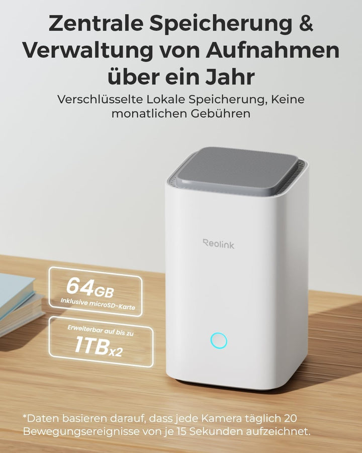 Reolink 4K Überwachungskamera Aussen Akku Set mit Home Hub, Farbnachtsicht, 2.4/5GHz WLAN, 5 Monate