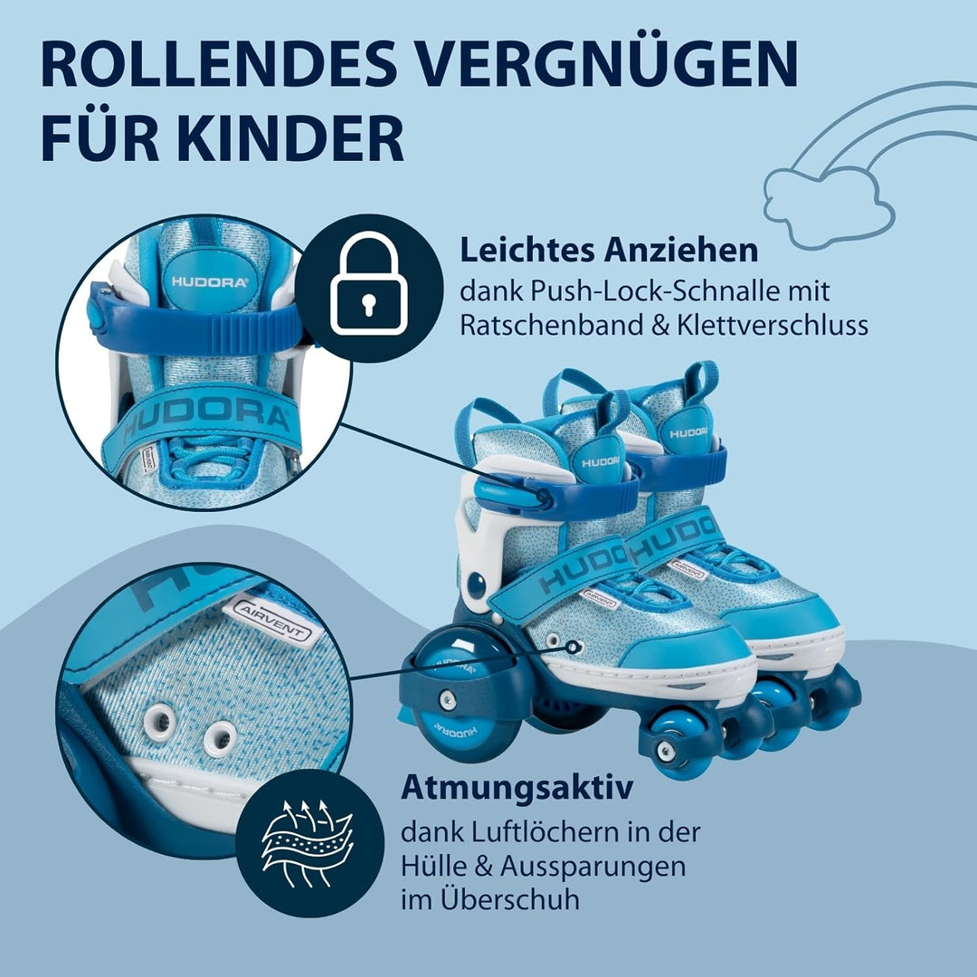 HUDORA Rollschuh My First Quad in versch. Grössen &amp; Farben - hochwertige Rollschuhe für Kinder bis 2