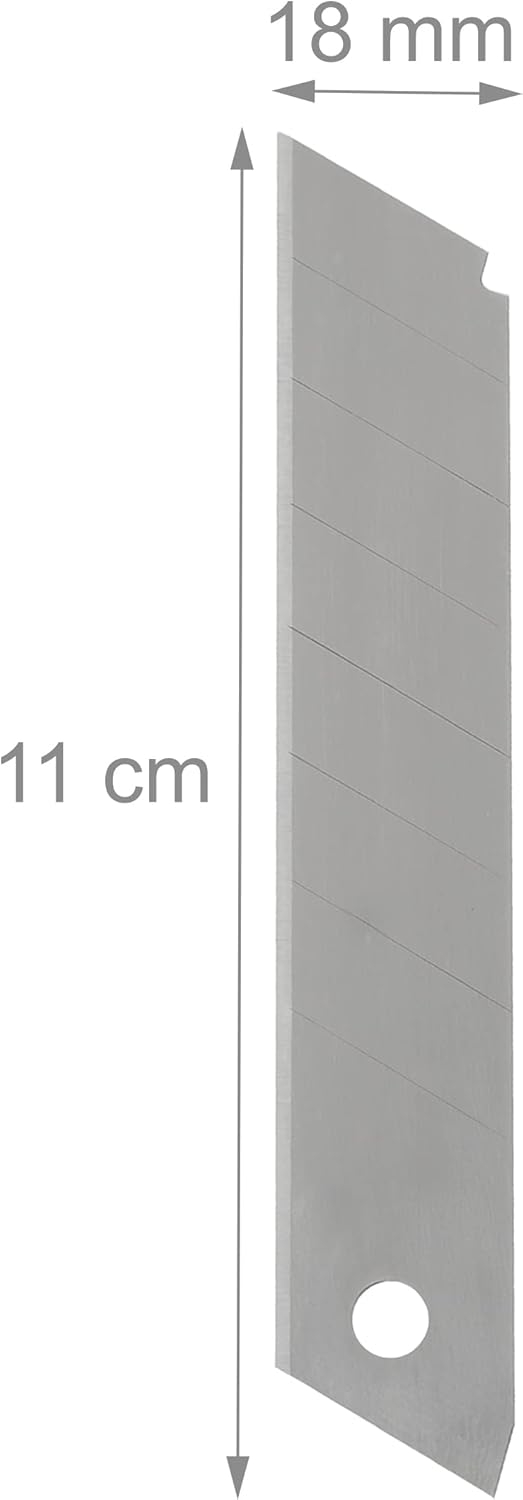 Relaxdays 2400 x Abbrechklingen, 7 Bruchstellen je Klinge, Cutterklingen, extrem scharf, 18 mm, Carb