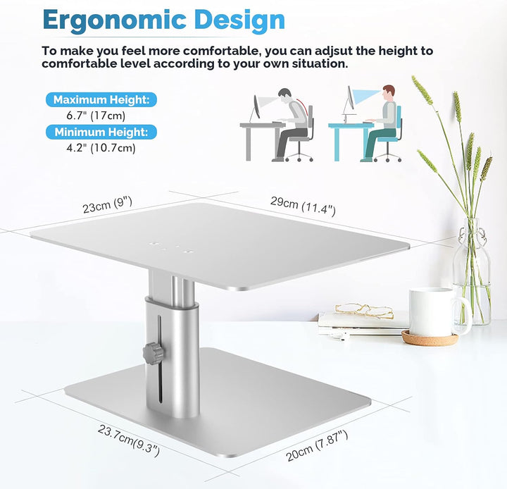 GOKEDA Monitor-Ständer, höhenverstellbar, aus Metall, kompatibel mit Laptop, Computer, Display, iMac