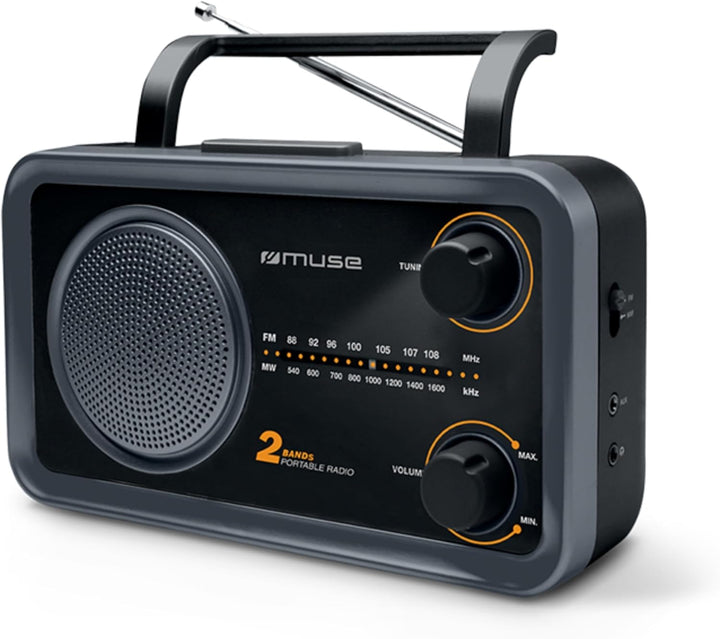 Muse M-06 DS Küchenradio (FM, MW) Radio, Netz- und Batteriebetrieb, AUX-In für Handy, schwarz, Schwa