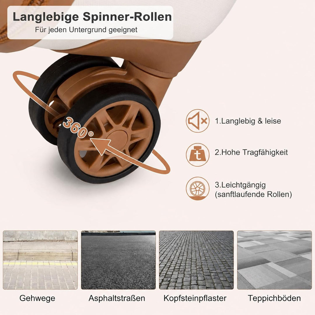 KONO Koffer Reisekoffer Trolley Kofferset 2 Teilig von ABS+PC Hartschalenkoffer mit TSA-Schloss, 4 R