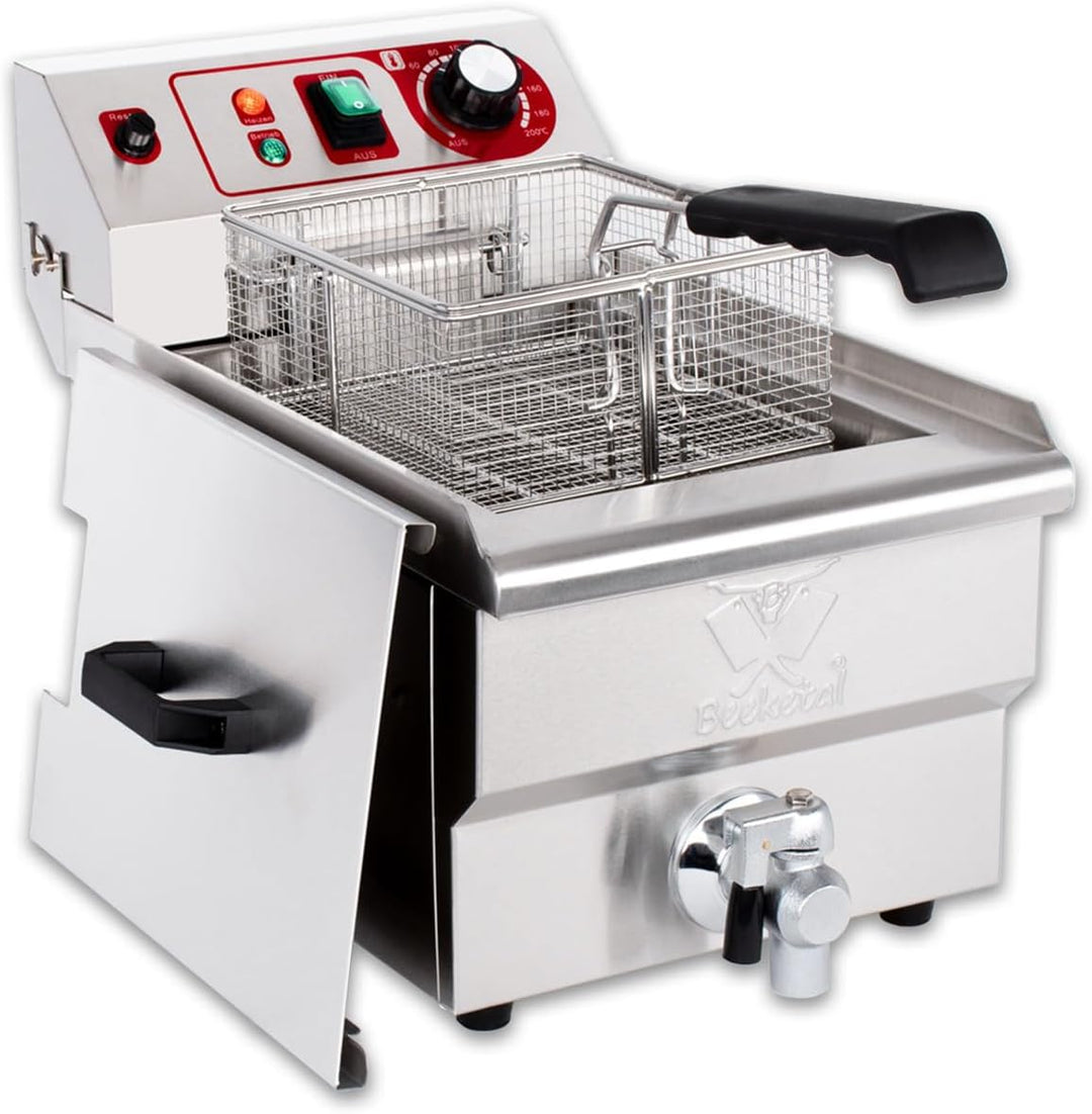 Beeketal 'BWF-132P' Profi Gastronomie Doppel Kaltzonen Fritteuse (2 x 13 Liter Volumen für max. 2 x