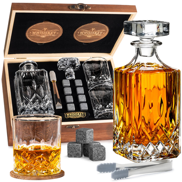 WHISISKEY Whiskey Karaffe Set - Whiskey Geschenkset - Geschenke für Männer - Männergeschenke Geschen