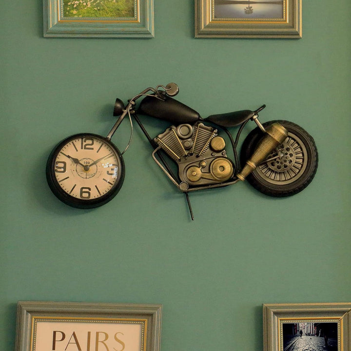Vintage-Schreibtischuhr, Tischuhr, Motorrad-Geschenke für Männer, rustikale Bauernhaus-Dekoration, G