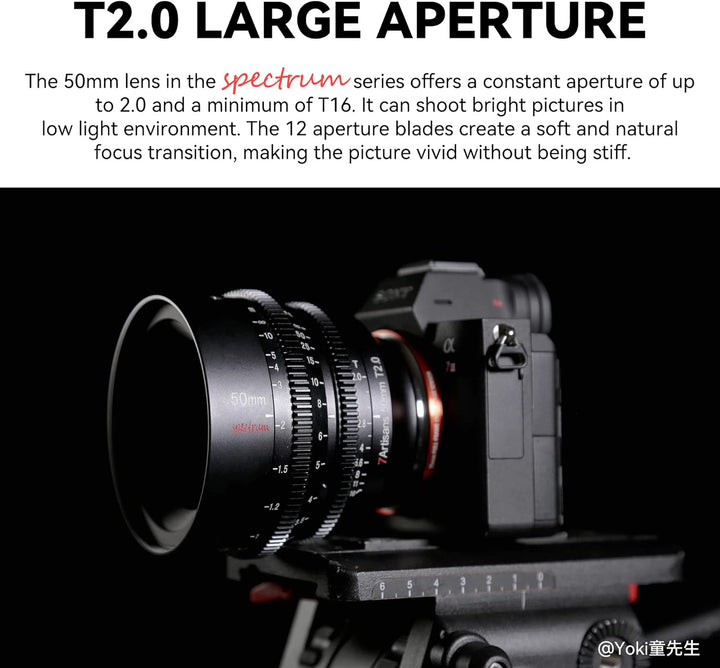 7artisans 50 mm T2.0 grosse Blende, Vollformat-Objektiv, L-Mount, manueller Fokus, geringe Verzerrun