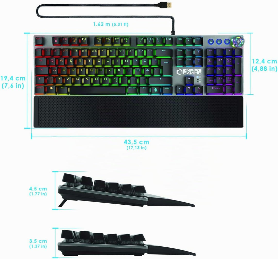 EMPIRE GAMING – STARDUST Gamer Tastatur – Opto-Mechanische Tasten – RGB LED-Hintergrundbeleuchtung –