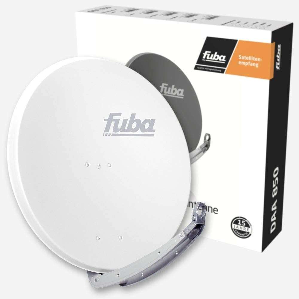 Fuba DAA 850 W Aluminium-Satelliten-Parabolantenne (39,53 dB) weiss weiss 85 cm, weiss 85 cm