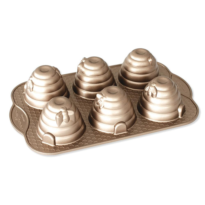 Nordic Ware 90777 Beehive Törtchen Pfanne, Aluminium, Gold
