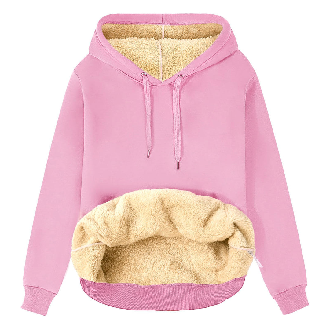 TOMEEK Damen Winter Warmes Sweatshirt Fleece Sherpa Gefütterter Pullover mit Kapuze Lässiger Sportli
