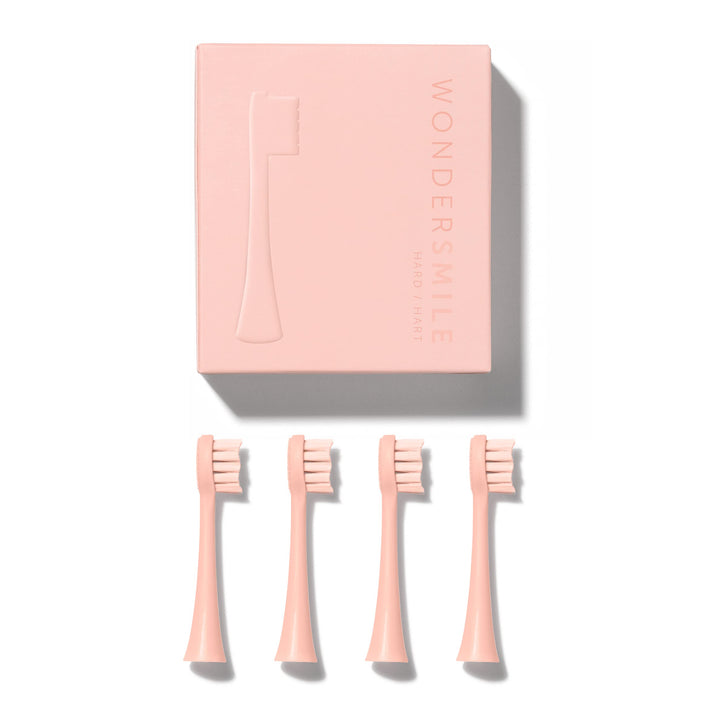 Wondersmile Ersatzbürsten Schallzahnbürste (Hard, Atomic Rose, 4er Pack) - Bürstenköpfe für Wondersm