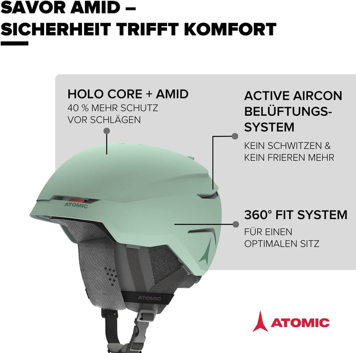 ATOMIC SAVOR AMID Skihelm - Unisex für Erwachsene - 360° Fit System - Überlegener Aufprallschutz - A