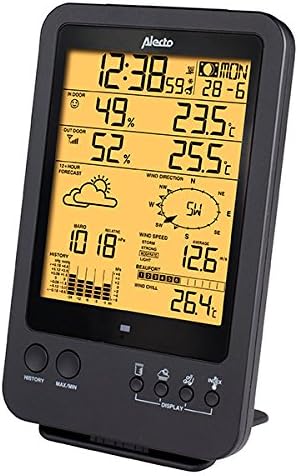 Alecto WS-4700 Wetterstation Funk mit Aussensensor - Funkwetterstation - 5-in-1 - grosses Display -