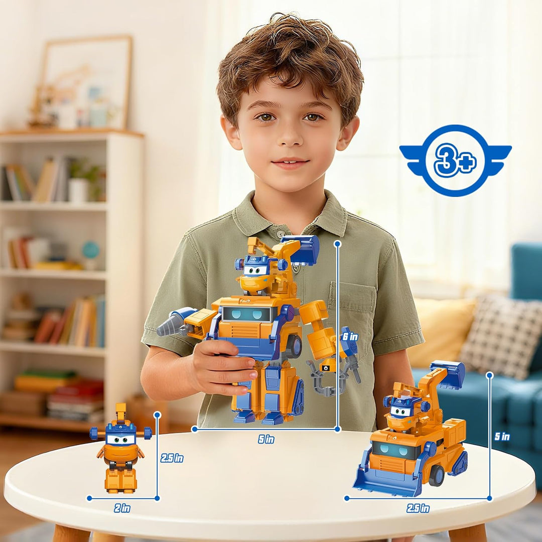 Super Wings Verwandlungsroboter Marty, 16 cm gross, 2-in-1 Verwandlungsroboter Fahrzeugspielzeug, mi