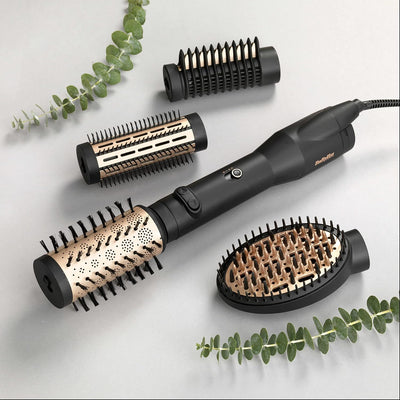 BaByliss Big Hair Luxe Rotierende Warmluftbürste, Föhnbürste mit 4 Aufsätzen zum Glätten, Bürsten un