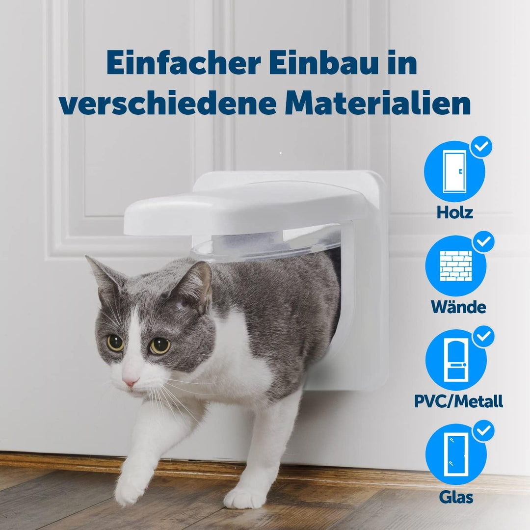 PetSafe Petporte smart flap Mikrochip Katzenklappe, Automatischer Zugang mit Chip-Erkennung, Für Kat