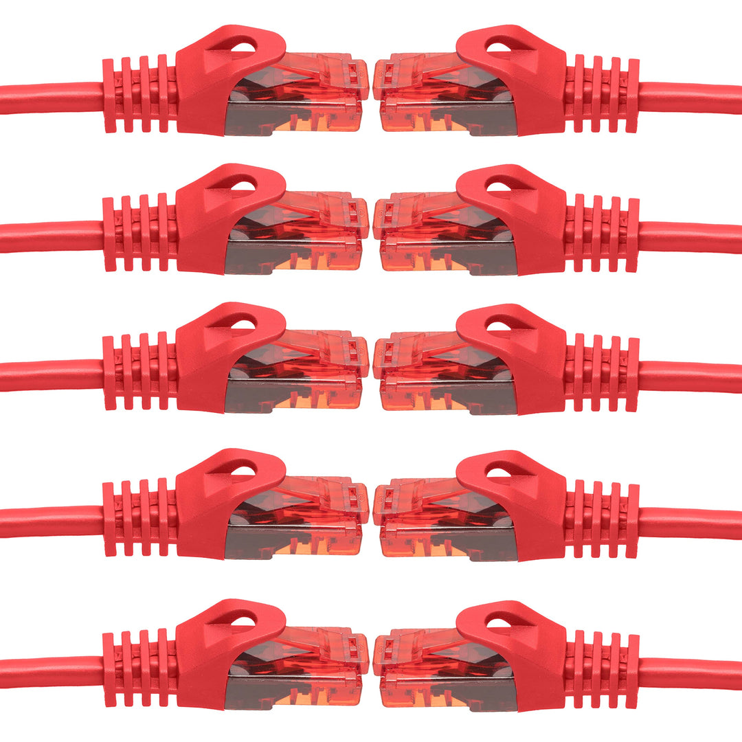 BIGtec - 10 Stück - 25m Gigabit Netzwerkkabel Patchkabel Ethernet LAN DSL Patch Kabel rot (2x RJ-45