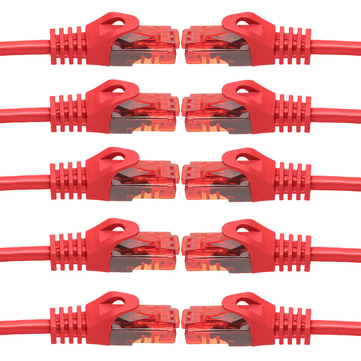 BIGtec - 10 Stück - 25m Gigabit Netzwerkkabel Patchkabel Ethernet LAN DSL Patch Kabel rot (2x RJ-45