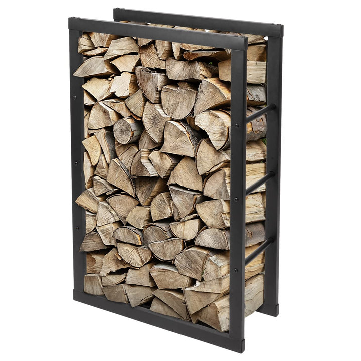 VOSS.garden Brennholzregal Stahl, Kaminholzregal, Feuerholzregal 60x25x100cm, schwarz