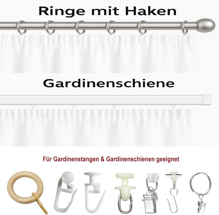 Generisch Gardinen mit Kräuselband Fertiggardine halbtransparent Voile Bleiband Vorhang Wohnzimmer S
