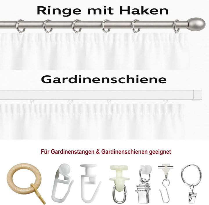 Generisch Gardinen mit Kräuselband Fertiggardine halbtransparent Voile Bleiband Vorhang Wohnzimmer S