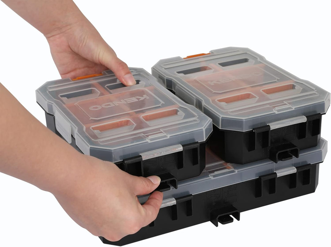KENDO Sortierboxen für Kleinteile Set - 3-teilig - Sortimentskasten Schraubenbox Sortierkasten Sorti