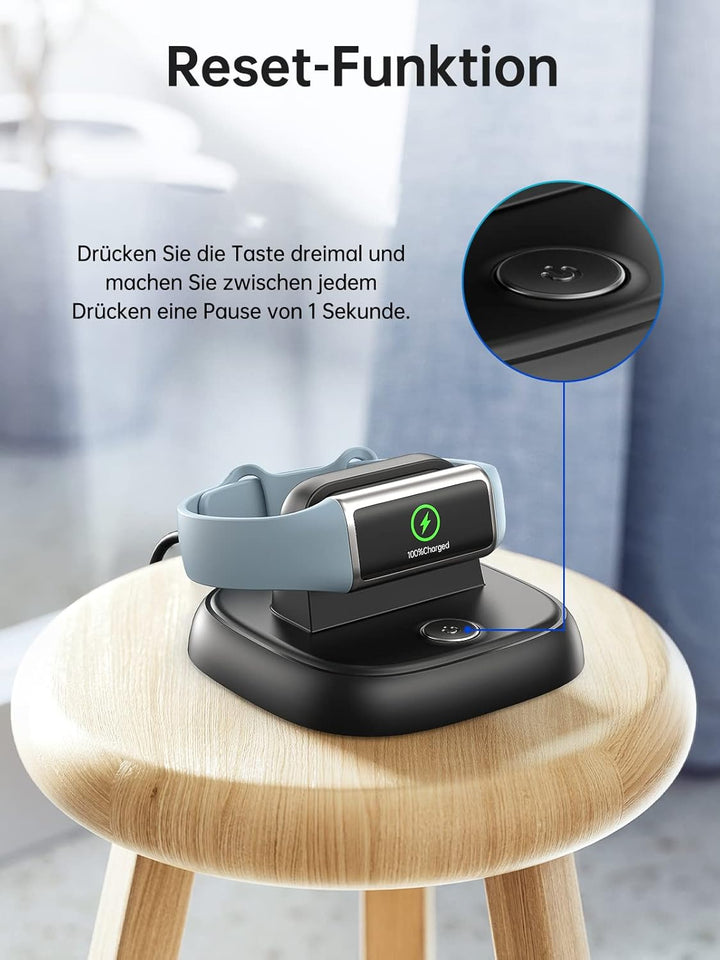 LVFAN Ladegerät für Fitbit Charge 6, Ladekabel mit Reset Taste, Schnell Ladegerät Ständer Smartwatch