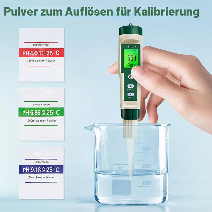 pH Messgerät für die Herstellung von Fermentierten Lebensmitteln Test pH, °C/°F, IP67 und Hintergrun