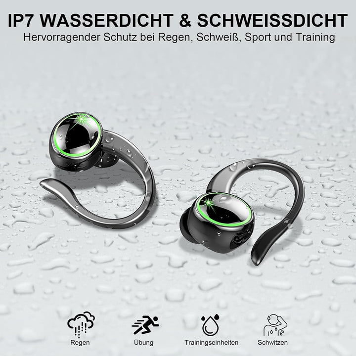 2026 Bluetooth Kopfhörer, Kopfhörer Kabellos Bluetooth 5.4 Sport tiefer Bass, 56 std Spielzeit In Ea