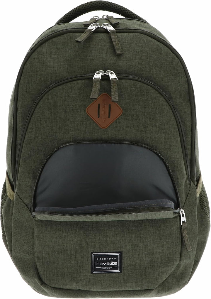 Travelite Handgepäck Rucksack, Laptop Rucksack 15,6 Zoll, BASICS, Daypack, Tagesrucksack mit vielen