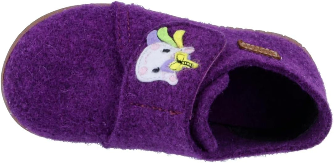 Richter Kinderschuhe Mädchen Filzi Hausschuh 22 EU Plum, 22 EU Plum
