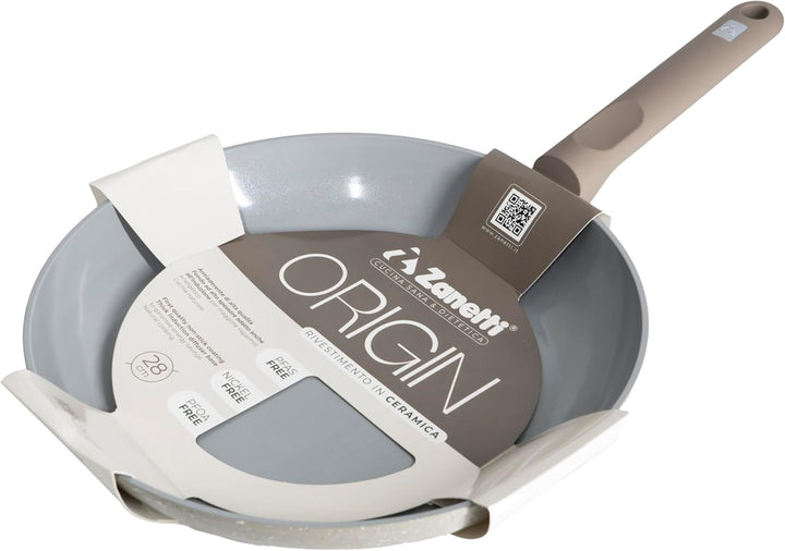 Zanetti, Origin Bratpfanne Durchmesser 28 cm, Keramikbeschichtung, hohe Qualität, Antihaftbeschichtu