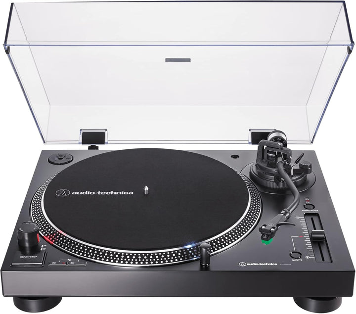 Audio-Technica AT-LP120XUSB-BK Plattenspieler mit Direktantrieb (Analog & USB), vollständig manuell,