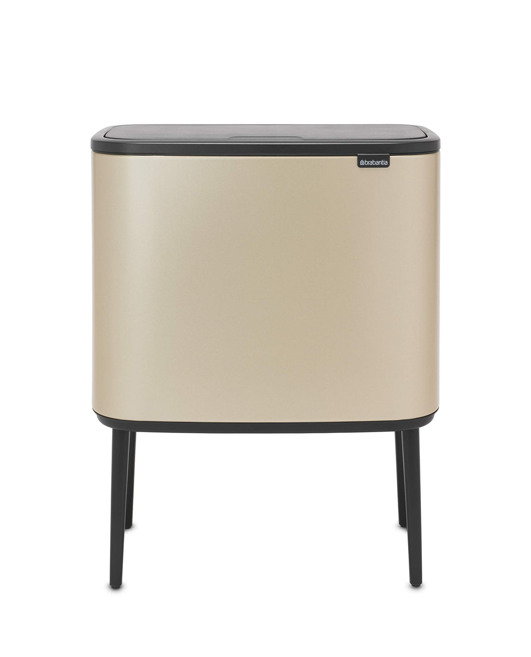 Brabantia Bo Touch Mülleimer Recycling, Metallic Gold, 3 x 11L 3 Inneneimer (3 x 11L) Champagne, 3 I