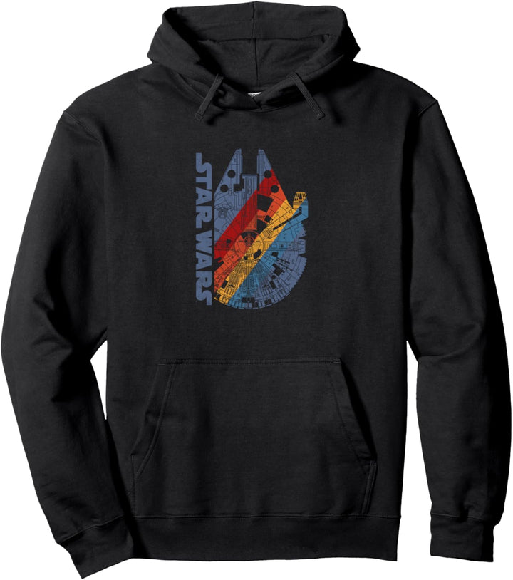 Star Wars Millennium Falcon Wears Retro Stripes Pullover Hoodie