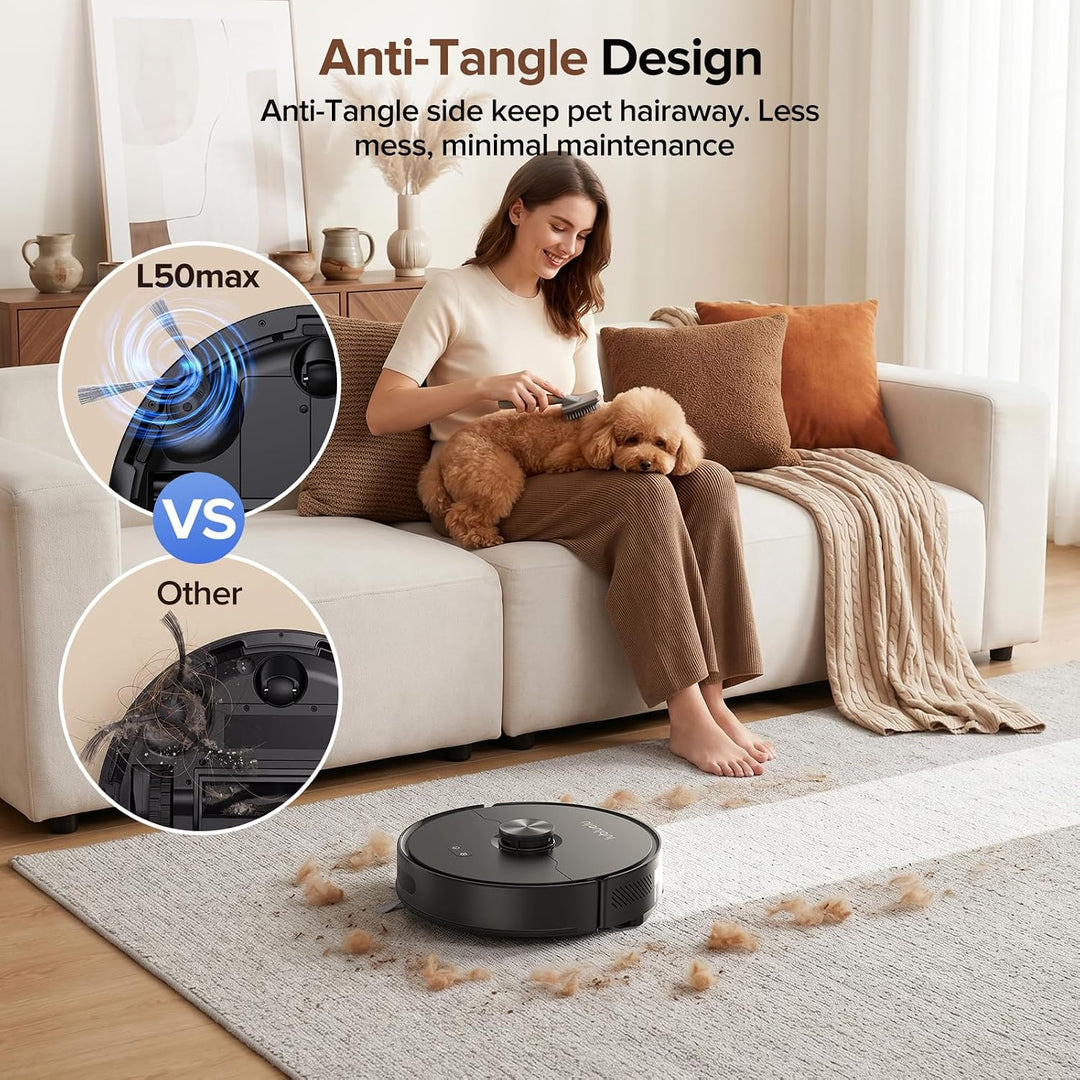 Lubluelu L50MAX Robot Vacuum and Mop Combo, 29700 RPM Brushless Motor for Powerful Deep Cleaning, An